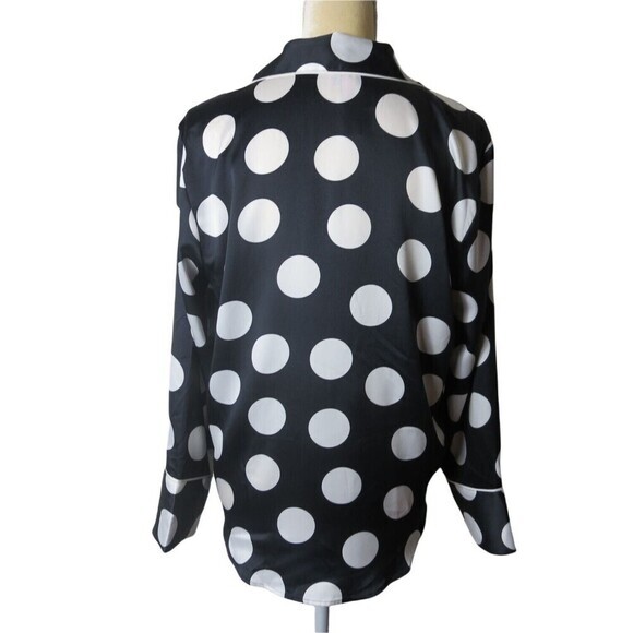 VICTORIA'S SECRET Afterhours Satin Sleep Top Sz S Black/White Made in Indonesia. - Picture 7 of 11